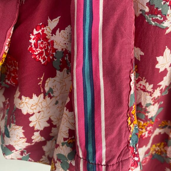 Anthropologie Ett Twa Schuyler Pant Wide Leg Rose Pink Floral Size Large Boho - Picture 7 of 8